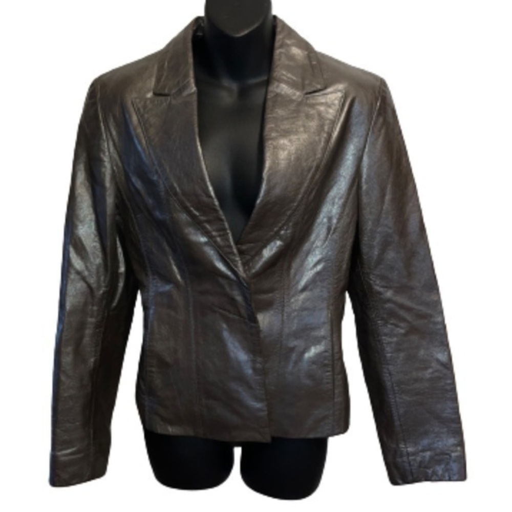 Sienna Studio pewter gray leather jacket size M